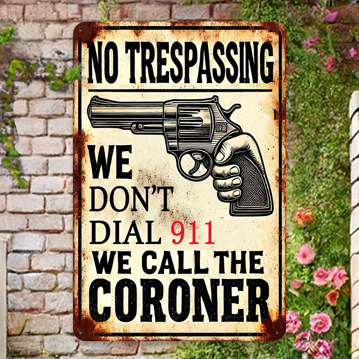 Festive 'No Trespassing' Sign: Wooden Safety Warning Decoration for Your Home - 20x30cm (8x12inch)