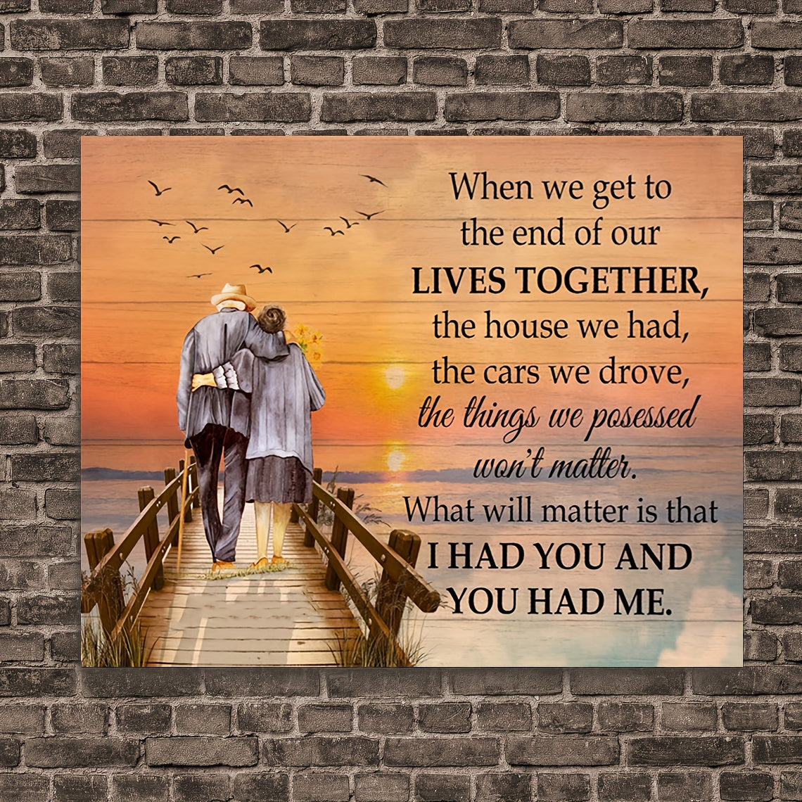 1pc Wooden Framed Canvas Painting, When We Get To The End Of Our Lives, Wall Art Prints With Frame