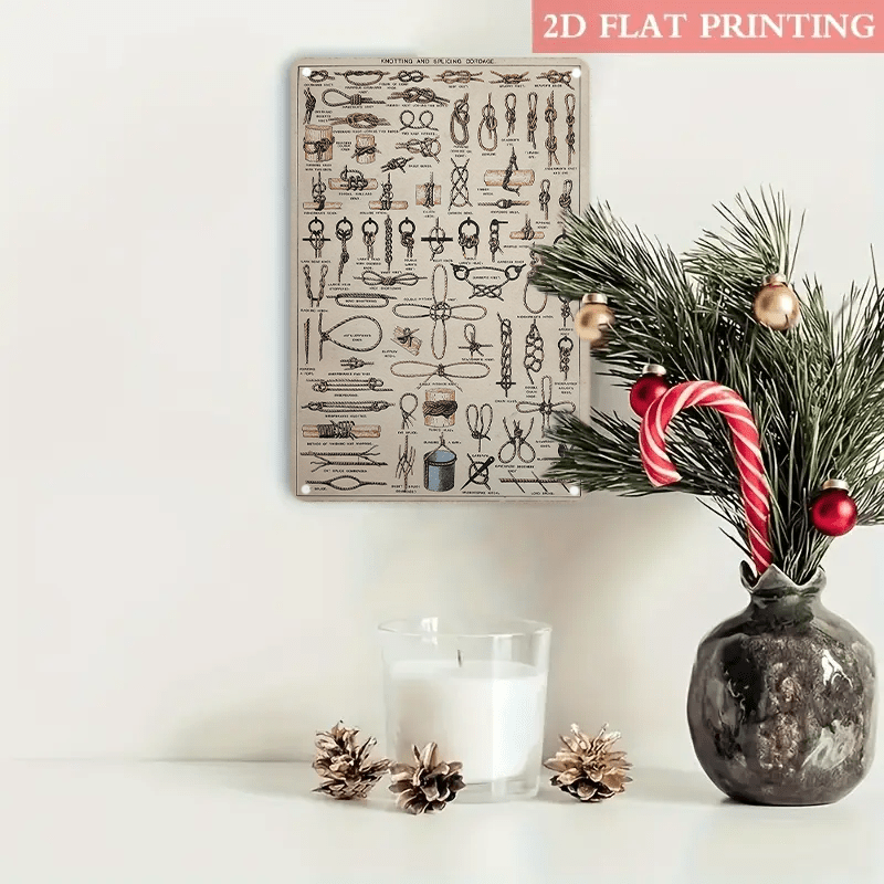 Knotting & Splicing Cordage Art Print- Alphabet Themed, Frameless Aluminum Wall Decor