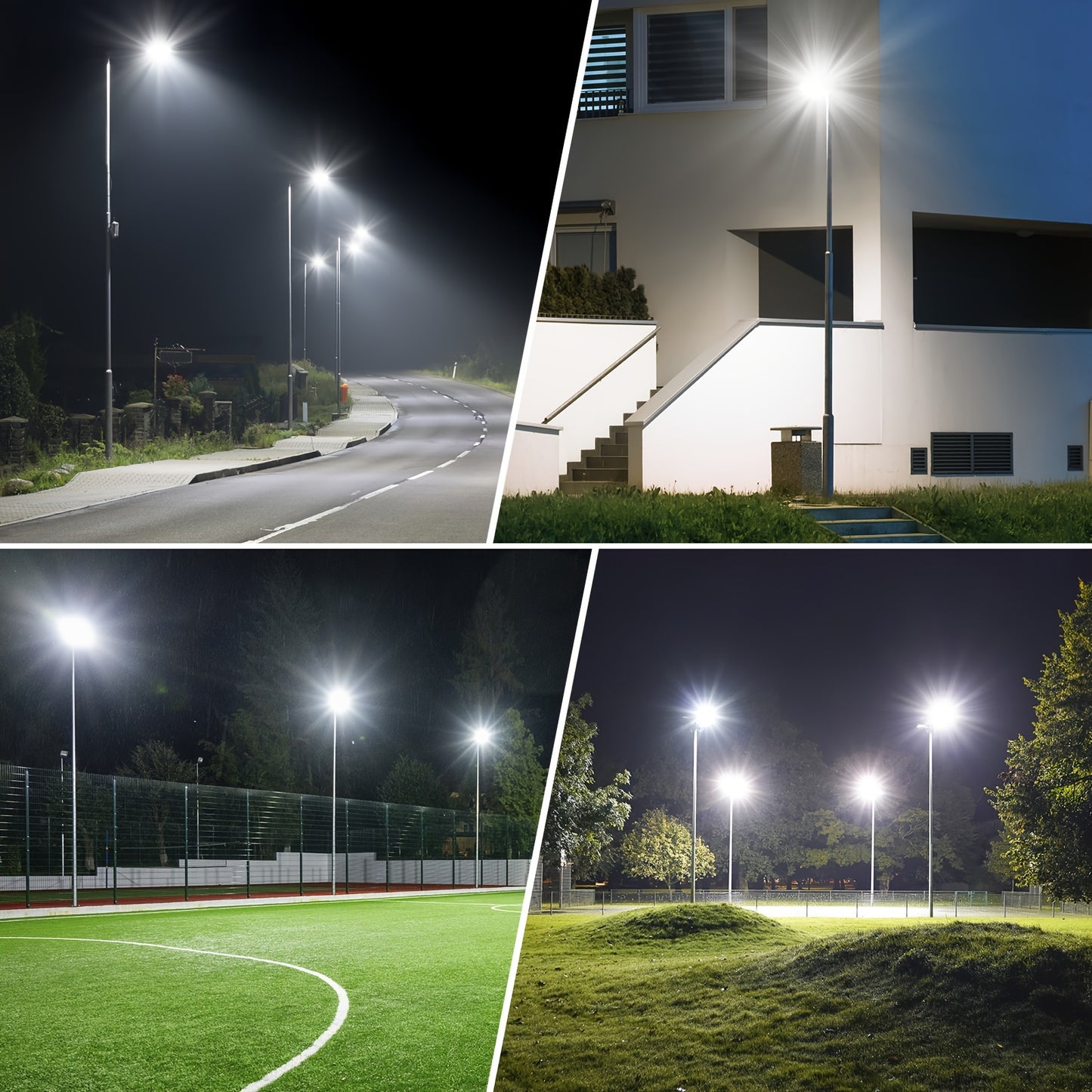 Adewalk 2 Pack Solar Street Light, Commercial Solar Street Lights Outdoor Dusk/Dawn/Motion Sensor