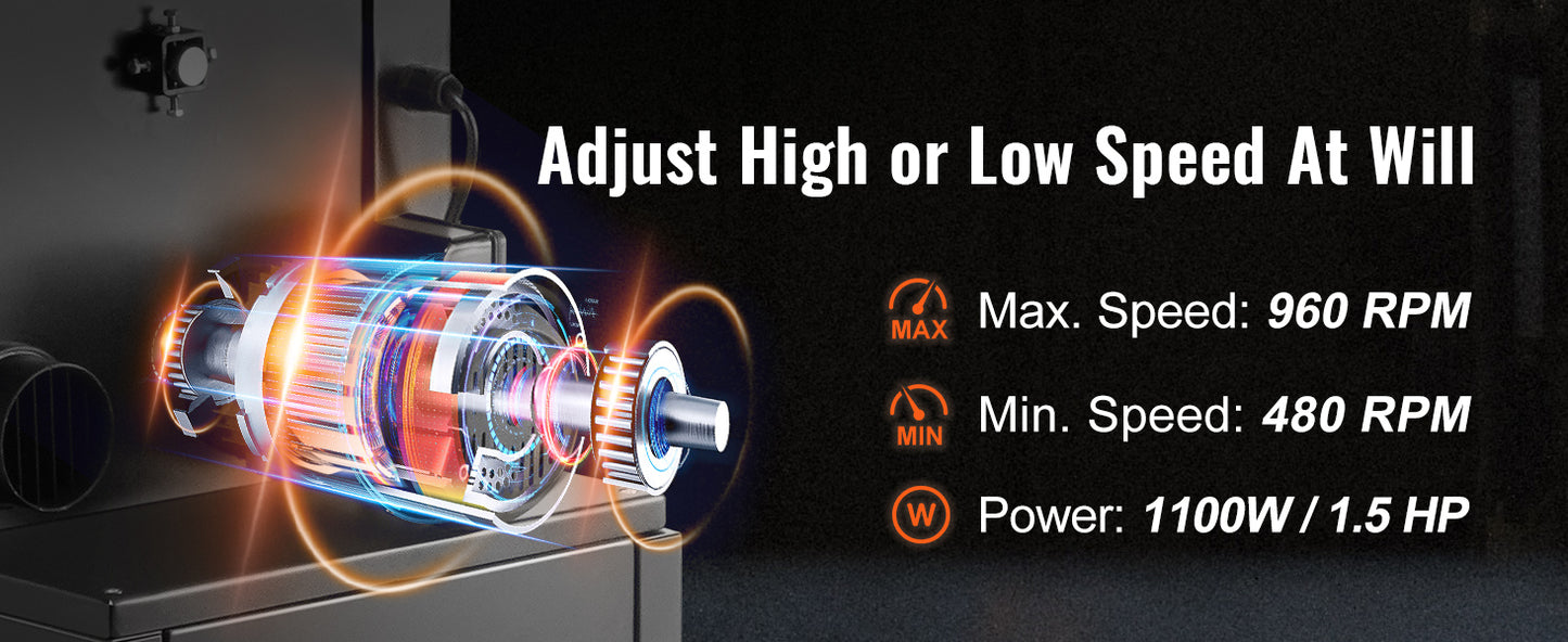 VEVOR 10/14Inch Band Saw 2-Speed Continuously Viable Benchtop Bandsaw with Optimized Work Light