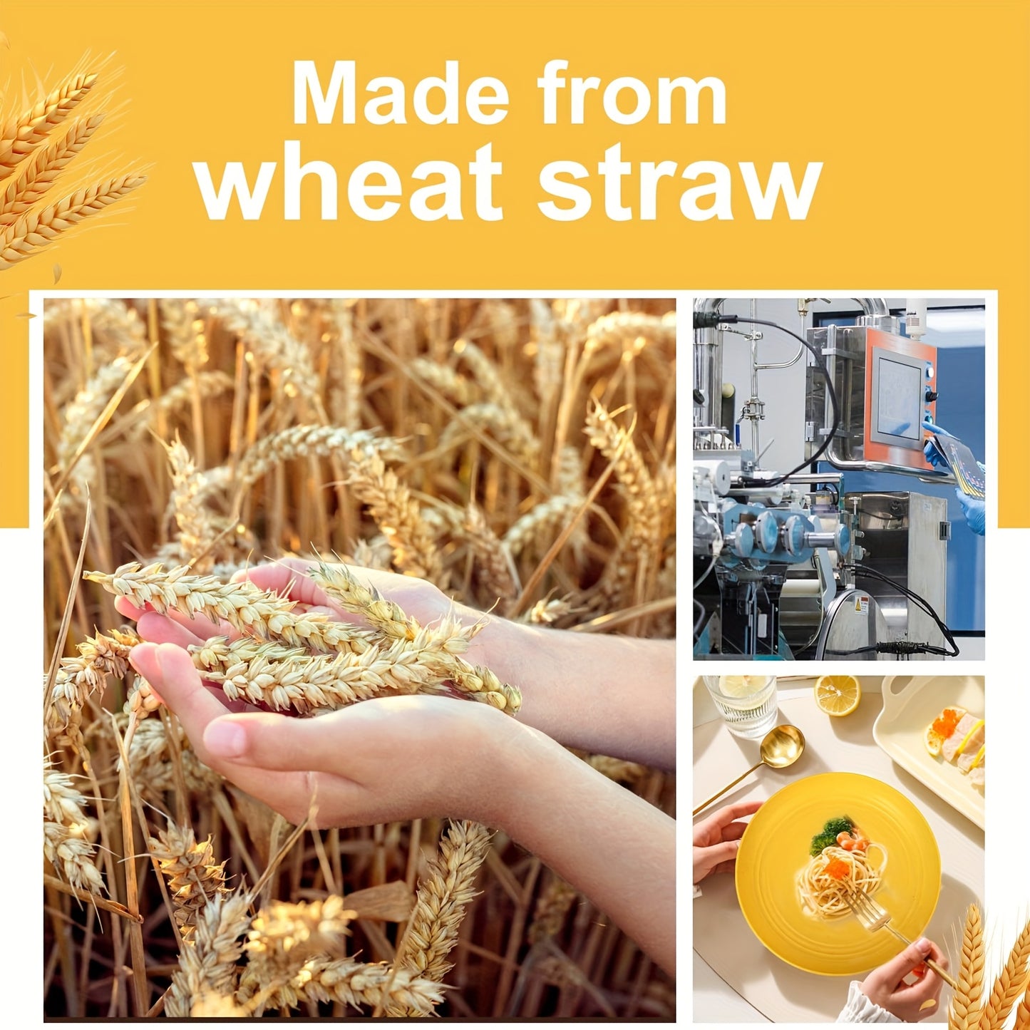 Unbreakable Plates, Bowls & Cups/Wheat Straw Tableware Set/4/16/32pcs Dishwasher Safe, Lightweight