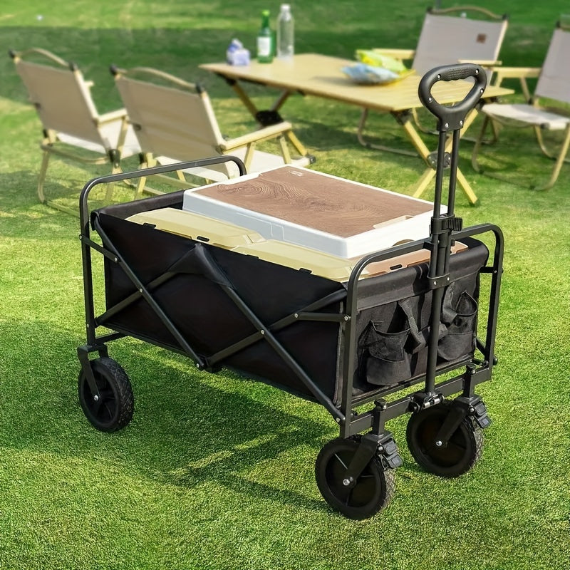 OLIXIS Collapsible Folding Wagon Cart 220lbs/330lbs Camping & Shopping, Heavy Duty Utility Wagon