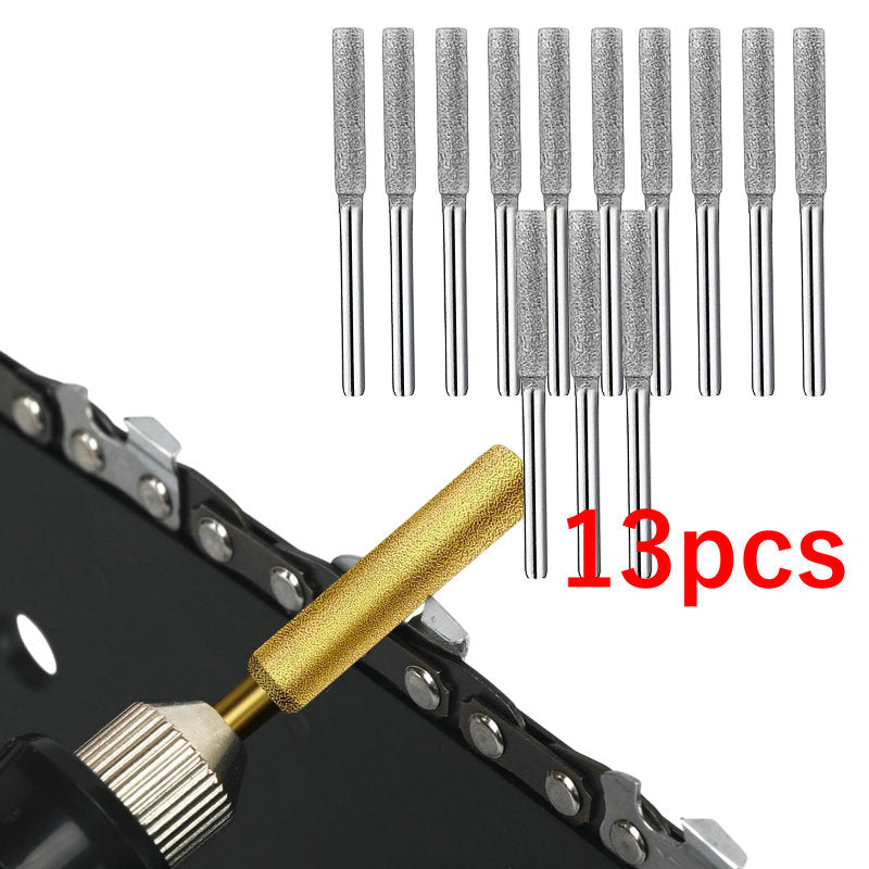 [Chain Saw File] Diamond Chainsaw Sharpening Bits w/Titanium Coated Artificial Jade Grinding Wheel