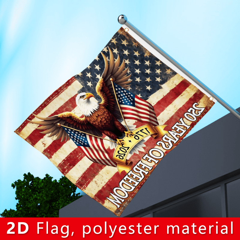 American 250th Anniversary Decorative Background Banner, 150cm/90cm, 59.05in/35.43in, Polyester Flag