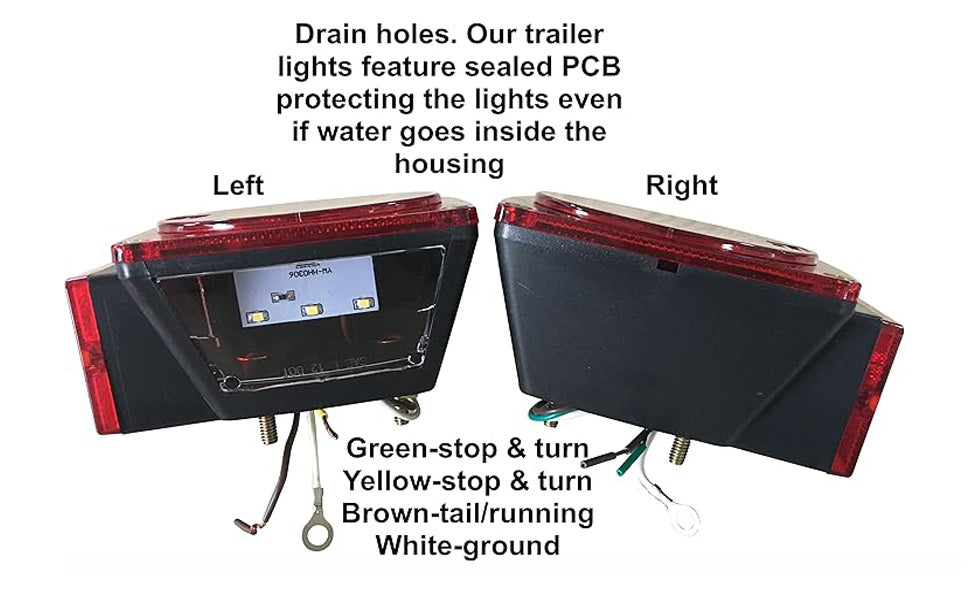 12V LED Trailer Lights, Red White/Stop Tail Turn Signal/Utility Trailer Lights for Under 80" RV-BOAT