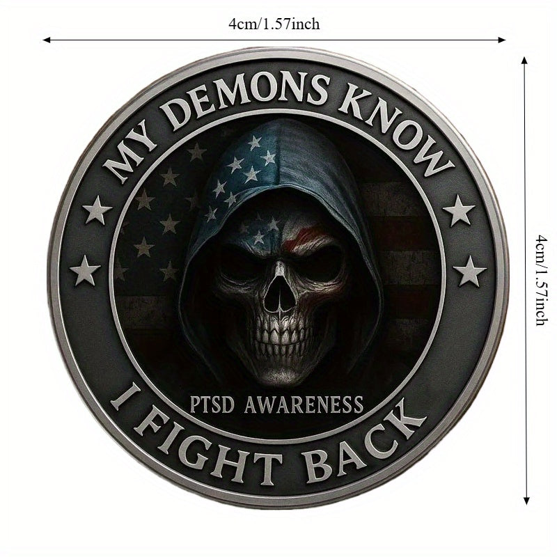 4pcs My Devil Knows to Fight Back - Anti-Fighter Trauma Disorder Awareness Commemorative Coin