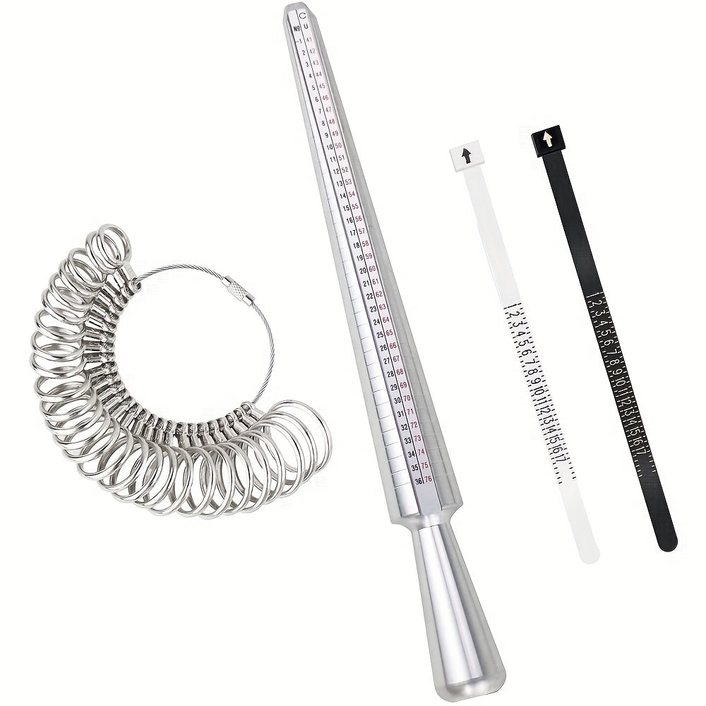Ring Size Measuring Tool Set, Ring Gauge, Ring Size Tool for Jewelry Size Measurement, 4pcs Set