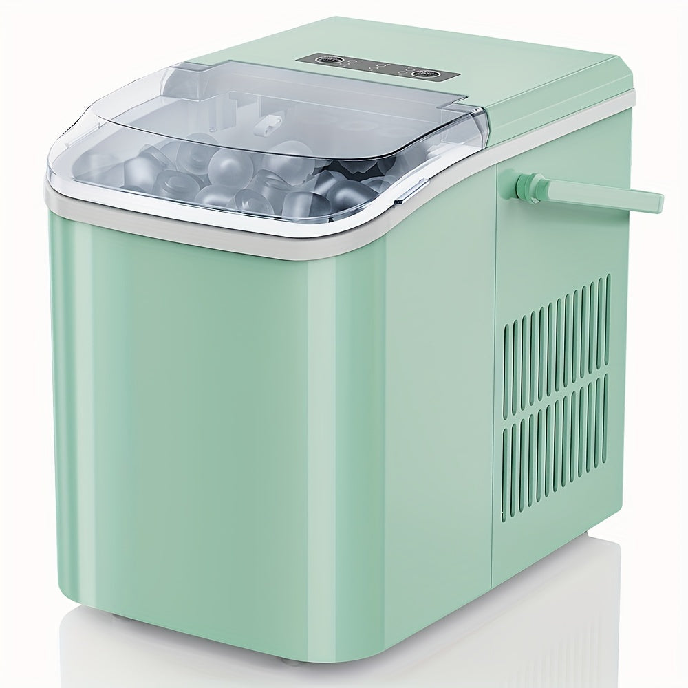 Portable Ice Maker Countertop w/Soft 9 Ice Cubes in 6 Minutes, 26.5lbs/24Hrs, Self-Cleaning