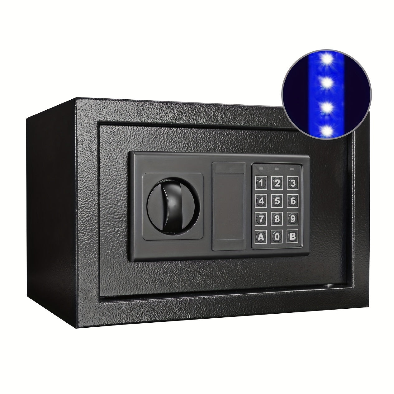 HOMEYUER Safe Box with 4pcs LED Sensor Light, Hidden Safe Box with Key & Digital Lock
