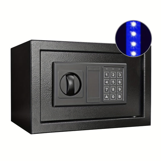 HOMEYUER Safe Box with 4pcs LED Sensor Light, Hidden Safe Box with Key & Digital Lock