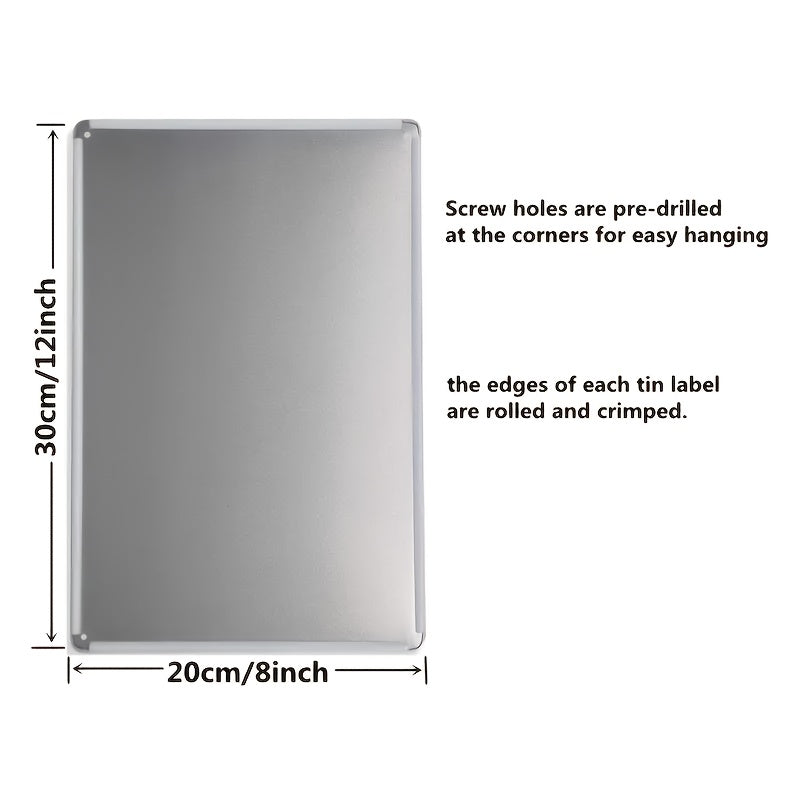 Vintage Metal Tin Sign - 1pc Funny Kitchen Hanging Tin Plate Retro Metal Plaque - 12x8"