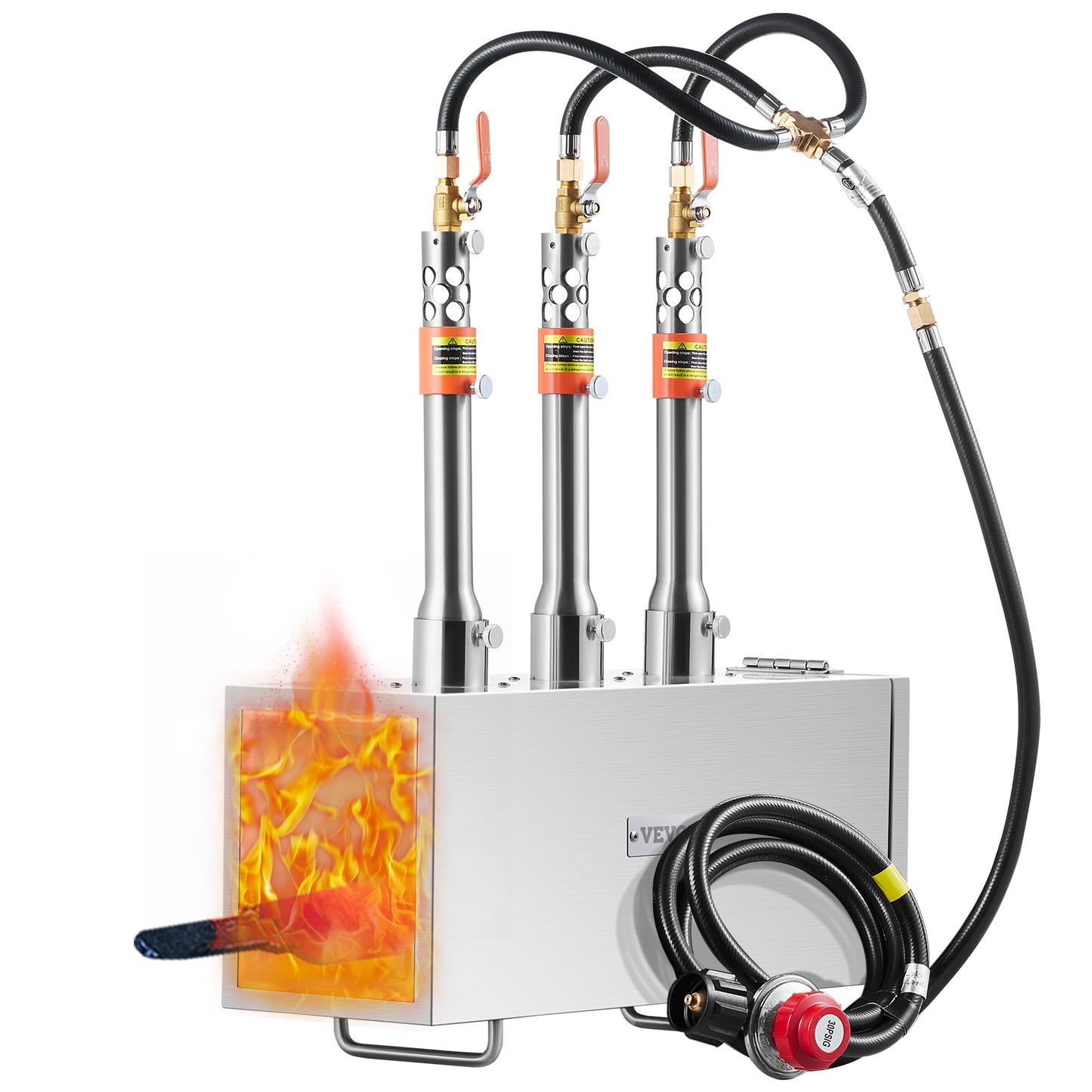 VEVOR Portable Propane Forge 1 Burner/2 Burner/3 Burner Farrier Forge 2600℉ Knife Metal Square