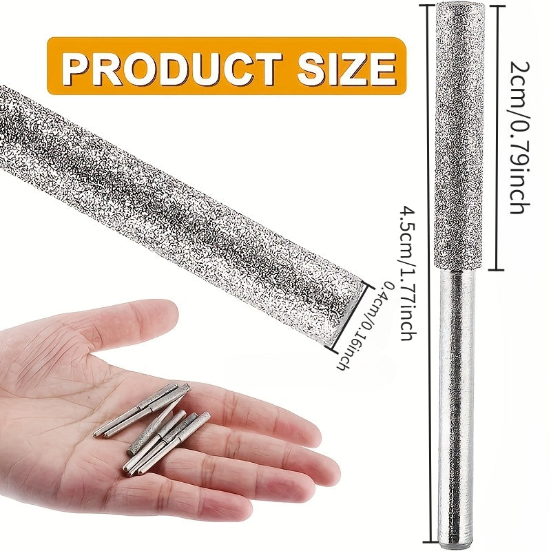 [Chain Saw File] Diamond Chainsaw Sharpening Bits w/Titanium Coated Artificial Jade Grinding Wheel