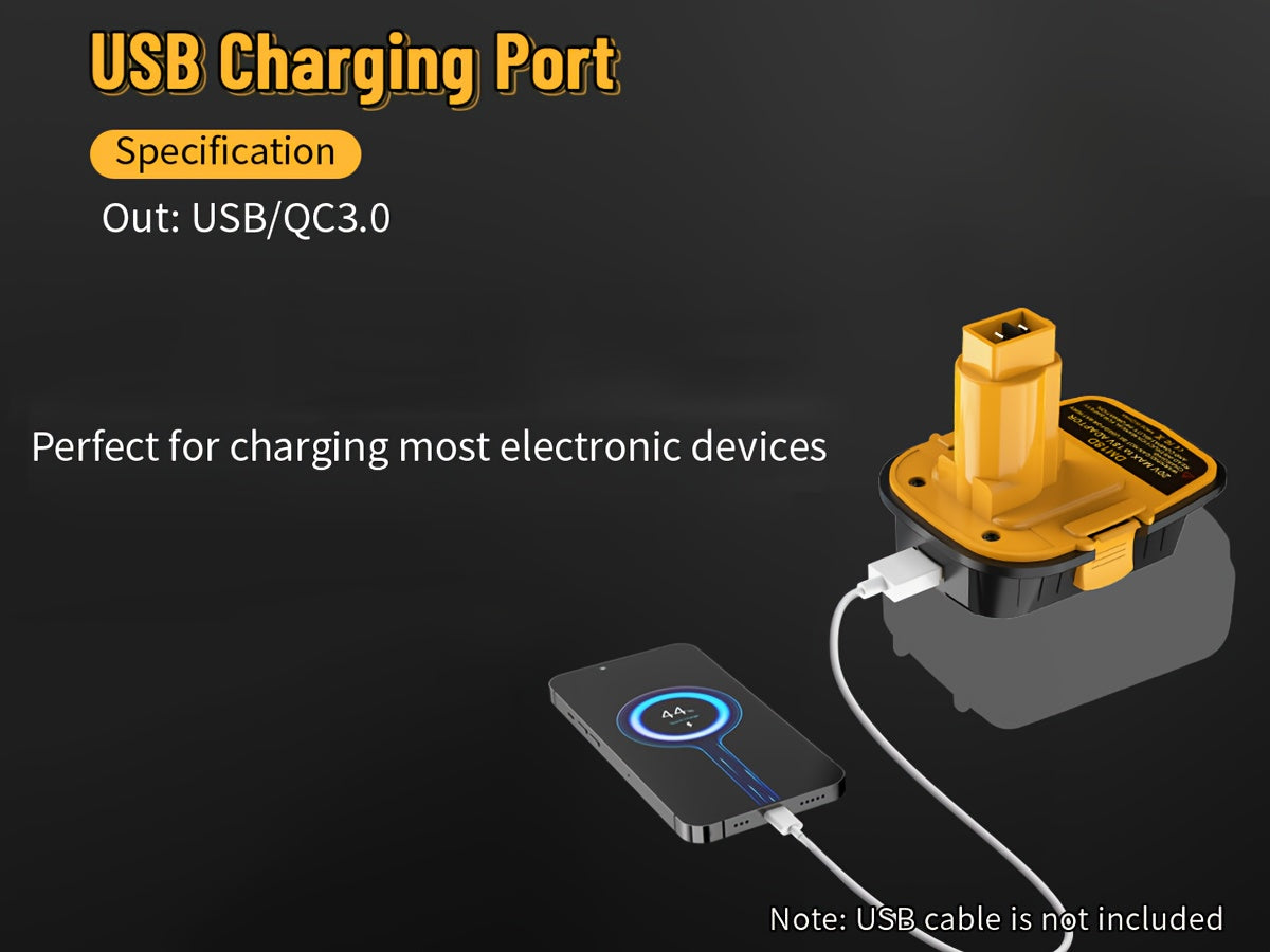 1/2/3pcs DM18D Converter/DW 18V to 20V Adapter w/USB Port/DW 18V Tools to DW 20V Li-ion Batteries