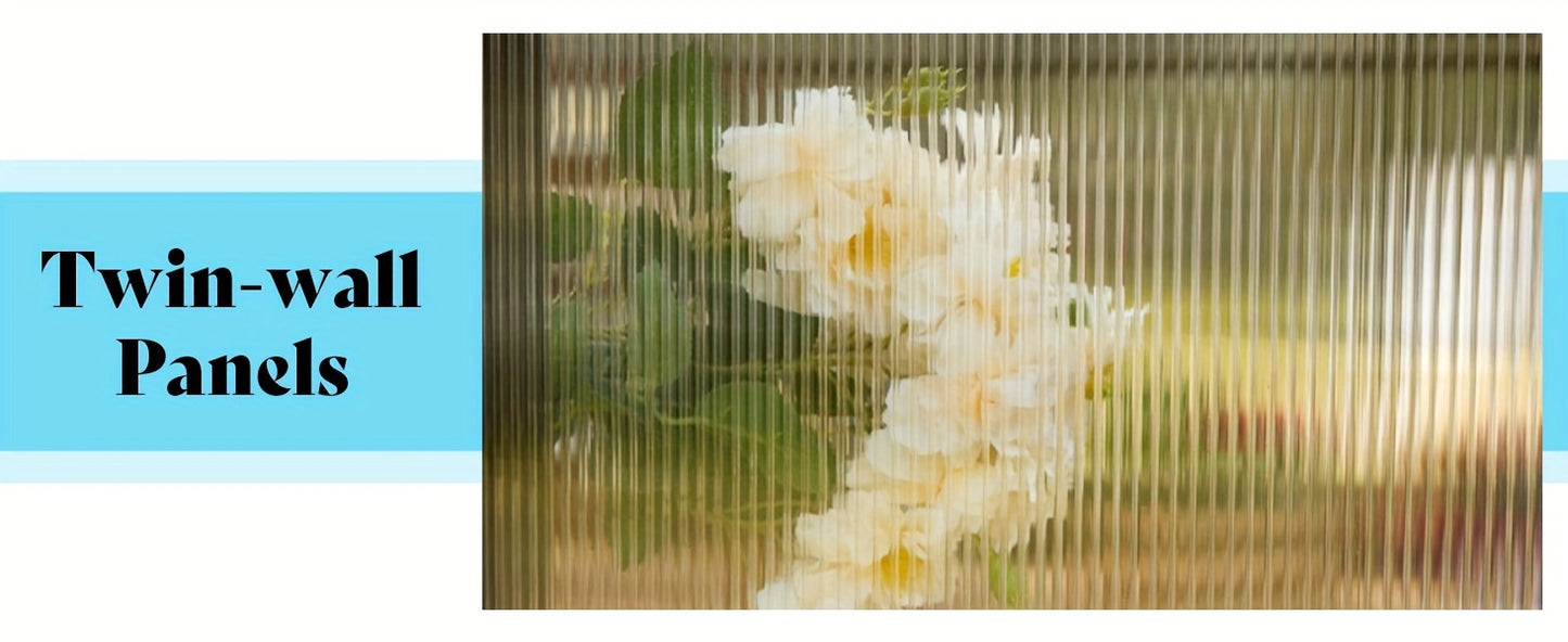 AMERLIFE Grandiose Polycarbonate Greenhouse - Quick-Connect System, Spacious Walk-In Design, 4 Vents