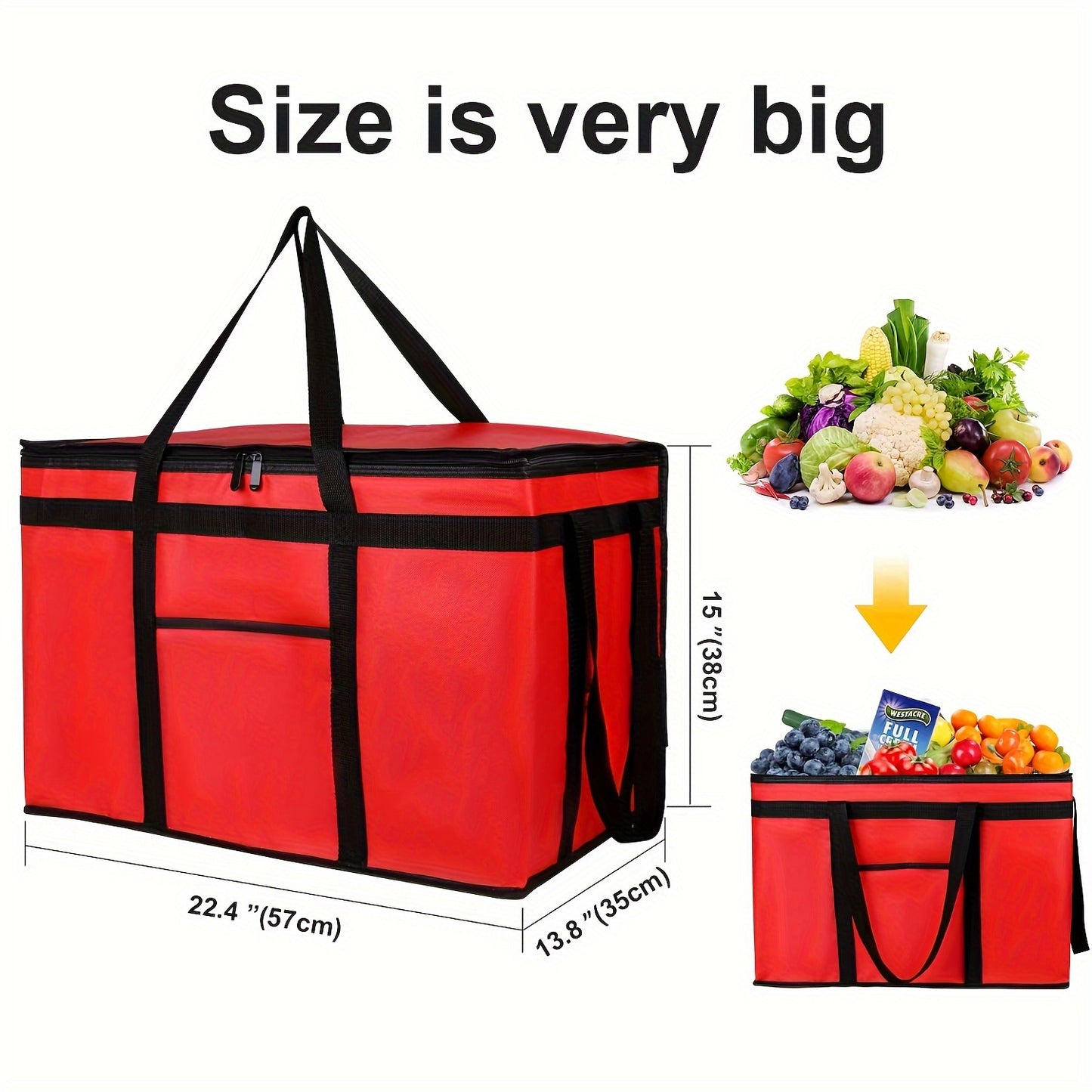 [Insulated Food Bag] XXXL Delivery Bag - Large Capacity Commercial Warming Bag for Hot and Cold Food