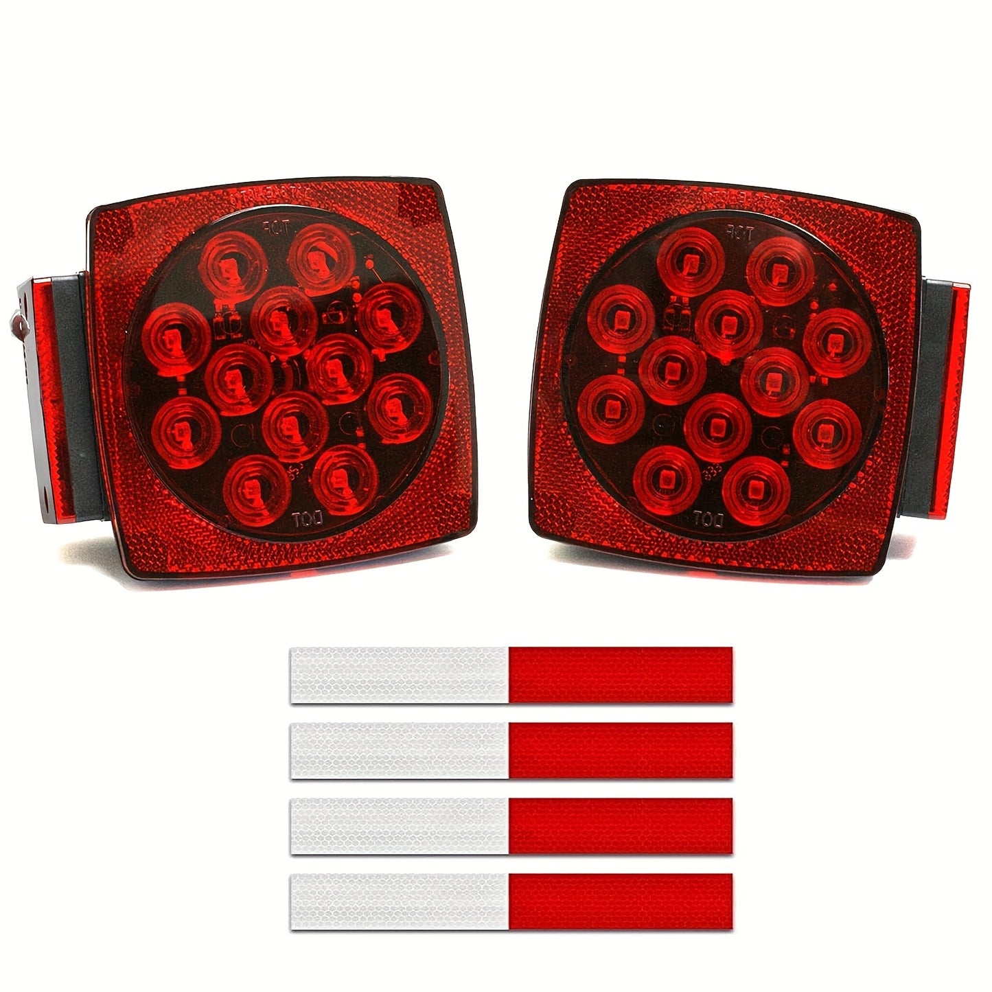 12V LED Trailer Lights, Red White/Stop Tail Turn Signal/Utility Trailer Lights for Under 80" RV-BOAT