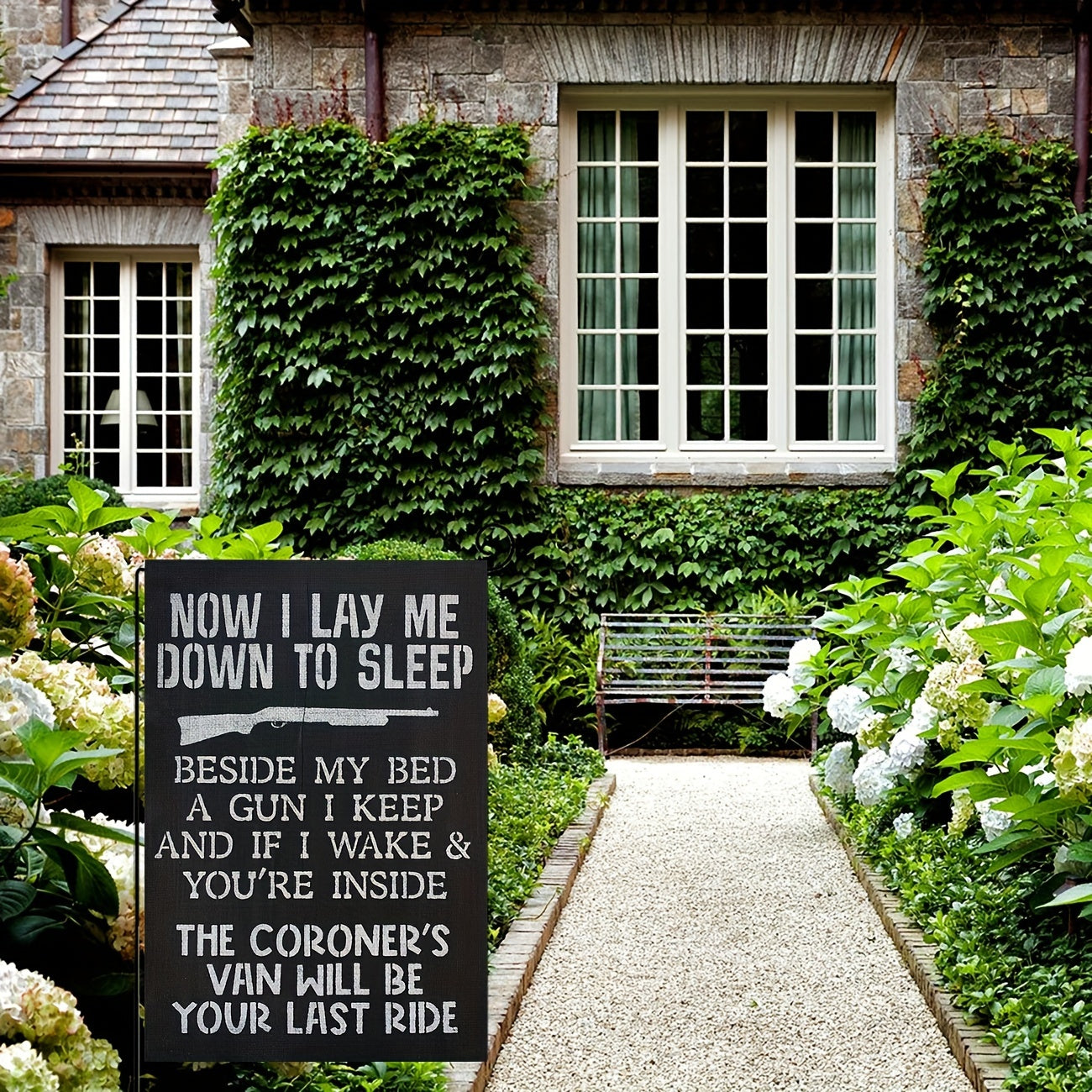 1pc, Now I Lay Me Down to Sleep Funny Garden Flags, 12 x 18 Inch Double Sided Farmhouse
