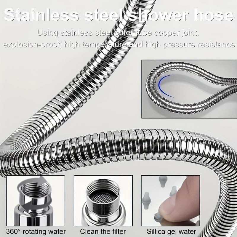 8 1/2" High Pressure Rainfall Shower Head/Handheld Shower Combo W/11" Extension Arm, 5 Settings