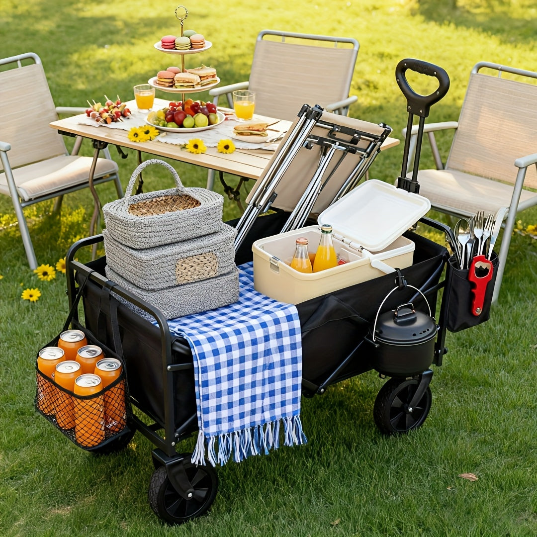 220LBS/ 450LBS/ 680LBS All Terrain Heavy Duty Folding Cart, Large Capacity Camping Utility Cart