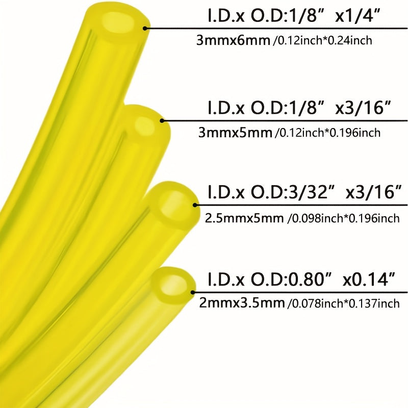 Four Sizes / 23.62 inch X 4 Fuel Gas Line Hose Tubing/Trimmers, Chainsaws, Blowers, Lawn Mowers