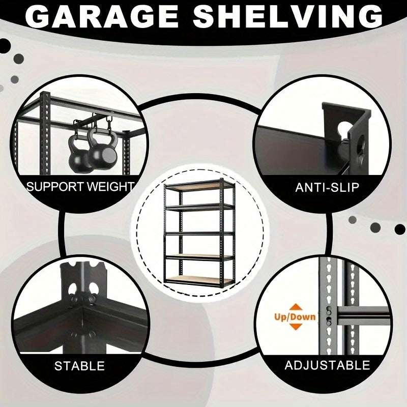 72 Inch Heavy-duty Metal Storage Rack, With A Load-bearing Capacity Of 2000 Pounds Per Layer