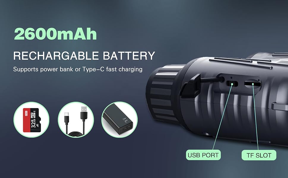 Night Vision Binoculars Goggles 8X Digital Zoom 1000ft HD 1080P IR Illuminator & Video Recording 4K