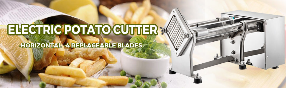 VEVOR Electric Vegetable Cutter/Fruit Slicer 4 Replaceable Blades Stainless Steel Food Processor