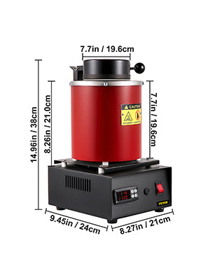 VEVOR 1/3KG Metal Melting Furnace with LED Display Screen Jewelry Making Tools Precious Gold Silver