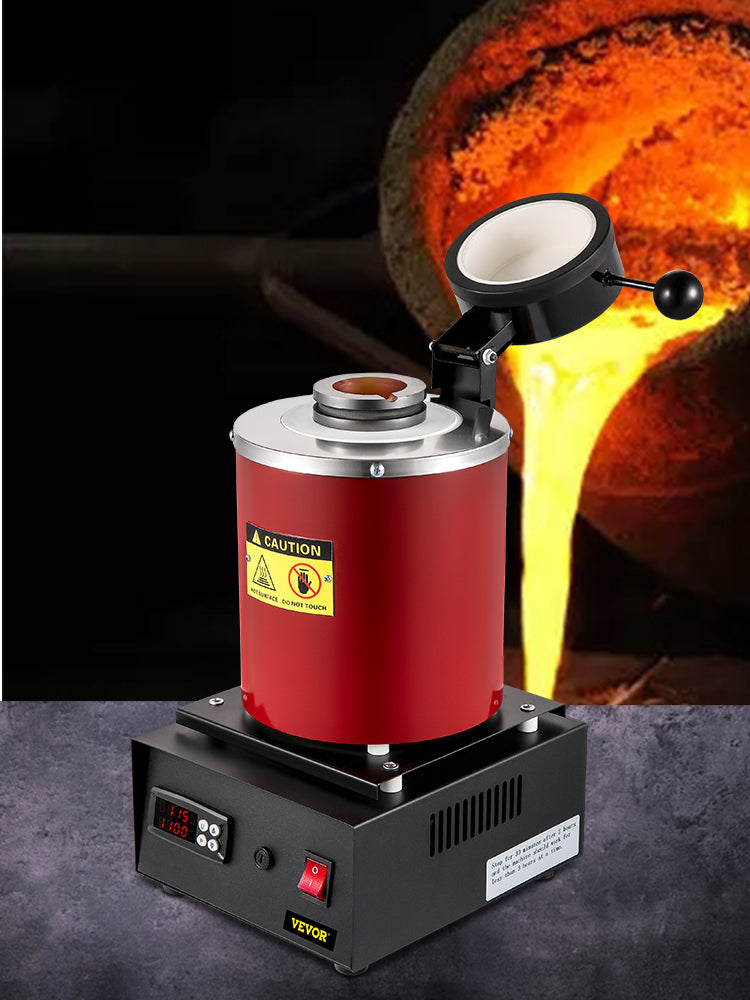 VEVOR 1/3KG Metal Melting Furnace with LED Display Screen Jewelry Making Tools Precious Gold Silver