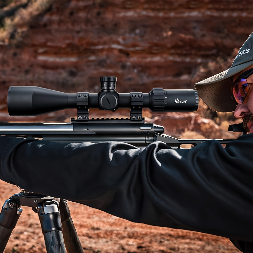 First Focal Plane Scope With MOA Illuminated Reticle, Zero Stop, Zero Reset, Parallax Adjustment - 30mm Tube With Scope Rings