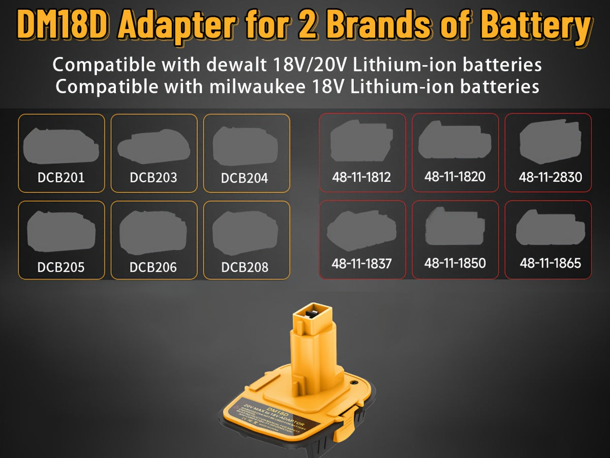 1/2/3pcs DM18D Converter/DW 18V to 20V Adapter w/USB Port/DW 18V Tools to DW 20V Li-ion Batteries