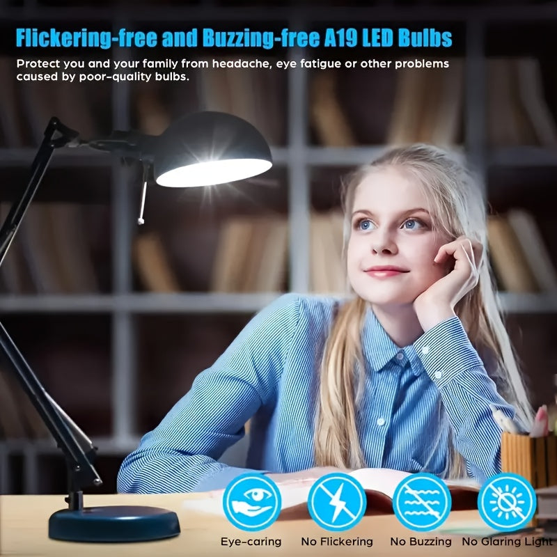 10 Pack A19 E26 LED Light Bulbs 1100 Lumens, 15,000 hrs, 100W, 85+ CRI Rendering, Non-Dimmable