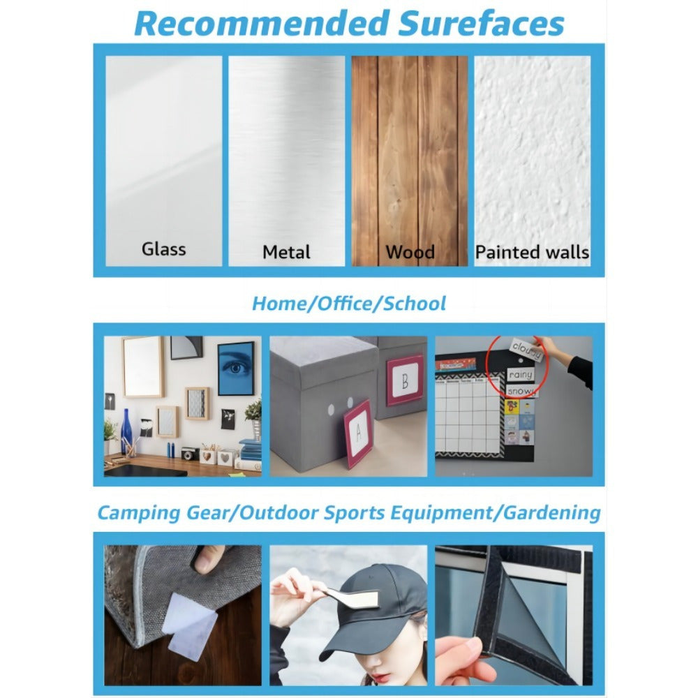 100pcs of Strong Self-Adhesive - 2.76 Inches Black Non-Slip Straps - Removable Without Damage