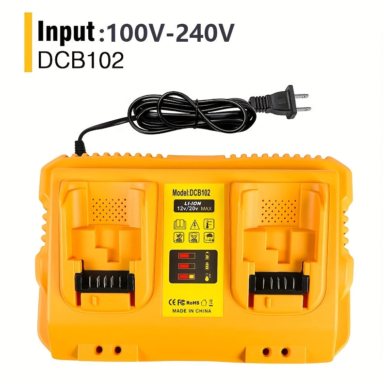 1pc DCB102 Replacement for Dewalt Battery Charger Station / 1pc for Dewalt 12V/20V Battery Charger