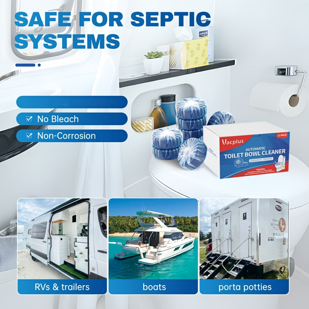 [Powerful Toilet Cleaner] Powerful Automatic Toilet Bowl Cleaner Tablets/Ideal for Plastic Surfaces