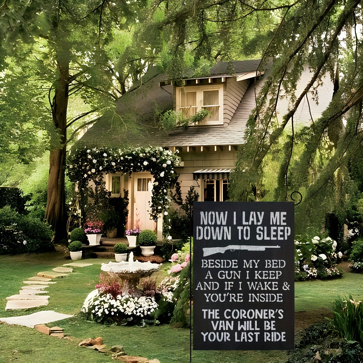 1pc, Now I Lay Me Down to Sleep Funny Garden Flags, 12 x 18 Inch Double Sided Farmhouse