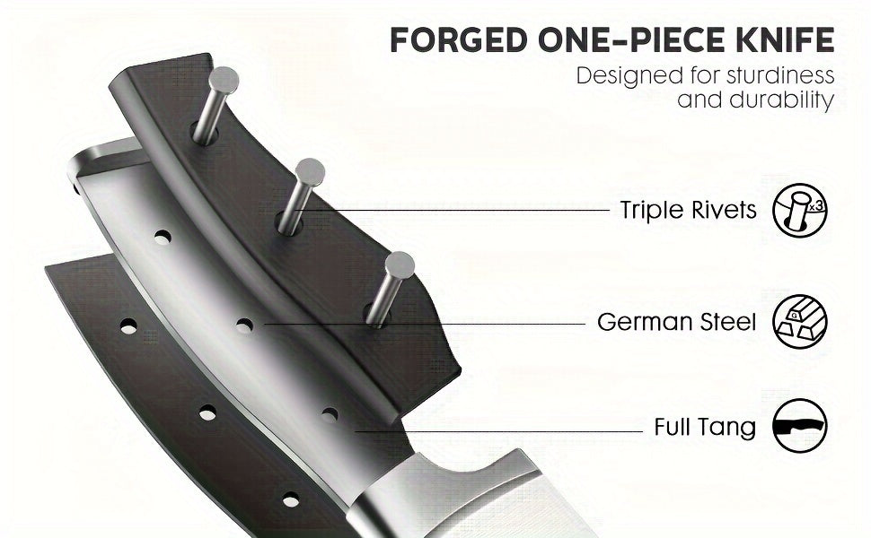 ASETY Knife Set, 15pcs Kitchen Knife Set with Built-in Knife Sharpener Block, German Stainless Steel