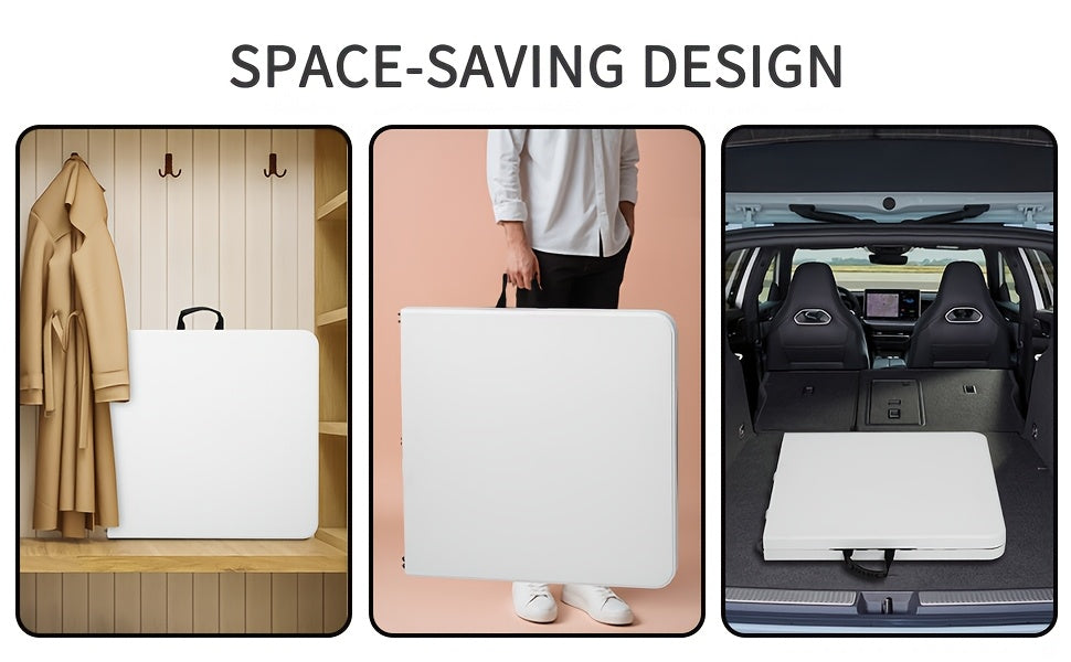 [Portable Folding Table] Portable 4ft/6ft Plastic Folding Table - White Dining Table