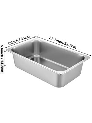 VEVOR Buffet Chafing Dishes 8.5L-20.5L Gastronorm Steam Table Pans Tray Stainless Steel Container