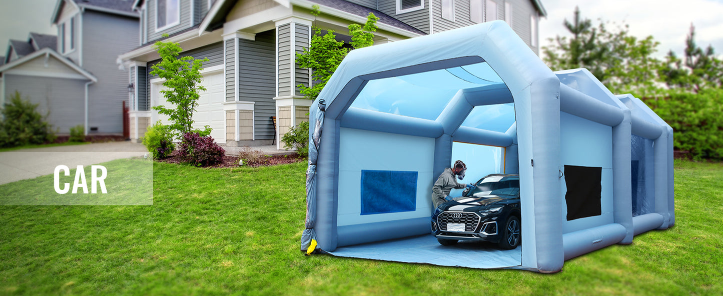 VEVOR Inflatable Paint Booth w/Blowers Inflatable Spray Booth Powerful Spray Paint Tent Air Filter