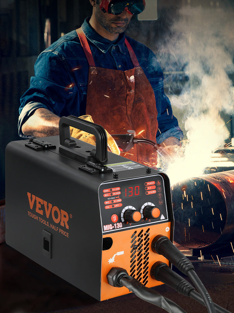 VEVOR MIG Welder 130A Portable Welding Machine 3 in 1 Combo MMA/MIG/LIFT TIG Flux Core Welder