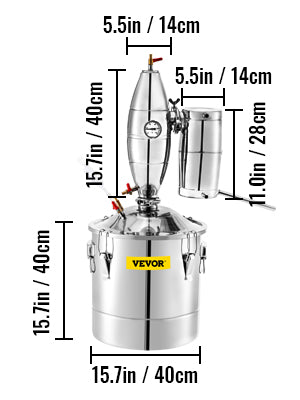 VEVOR 20L 30L 50L 70L Alcohol Distiller Machine Beer Brewing Equipment DIY Wine Moonshine Dispenser