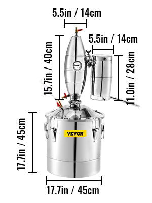 VEVOR 20L 30L 50L 70L Alcohol Distiller Machine Beer Brewing Equipment DIY Wine Moonshine Dispenser