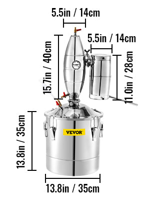 VEVOR 20L 30L 50L 70L Alcohol Distiller Machine Beer Brewing Equipment DIY Wine Moonshine Dispenser