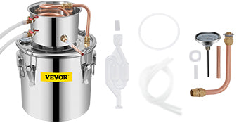 VEVOR 3 5 8 Gal Alcohol Distiller/Moonshine Stainless Copper DIY Home Brew Water Wine Brewing Kit