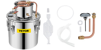 VEVOR 3 5 8 Gal Alcohol Distiller/Moonshine Stainless Copper DIY Home Brew Water Wine Brewing Kit