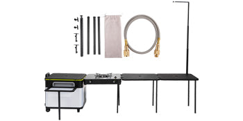 VEVOR Mobile Kitchen Portable Multifunctional Camp Box w/ Wheels Integrated Cooking Station