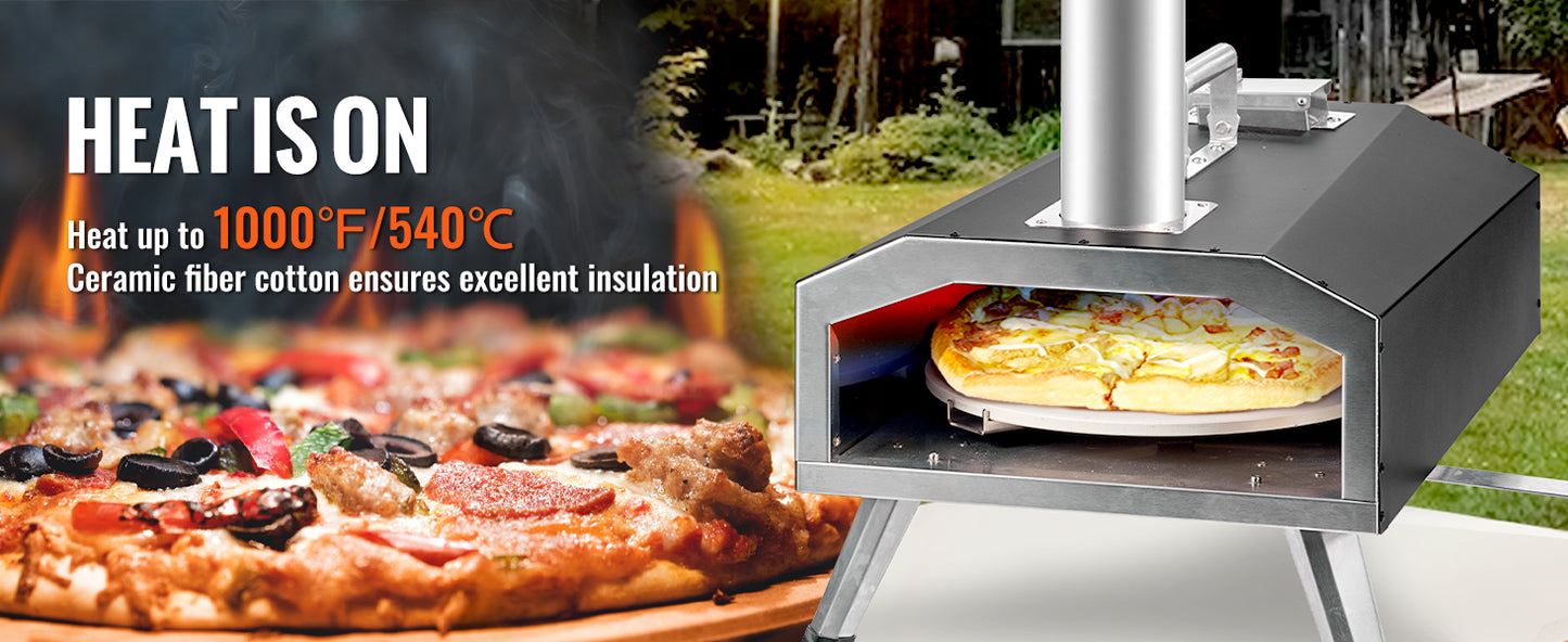 VEVOR Multi-fuel Outdoor Pizza Oven,12/13/16 inch Wood Fired & Gas Pizza Maker Portable Pizza Ovens for Outside Backyard Camping - My Store